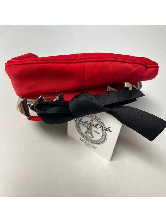 Vaguara MOUSSY Silver Tone Studs Beret Style Hat Red Size Small NWT main image 6